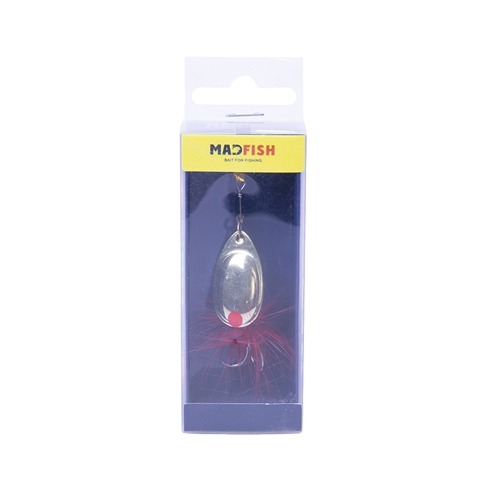 Блесна вращающаяся MADFISH Aglia №3, 6,5гр, цвет (Gold-red-dot). Фото №1