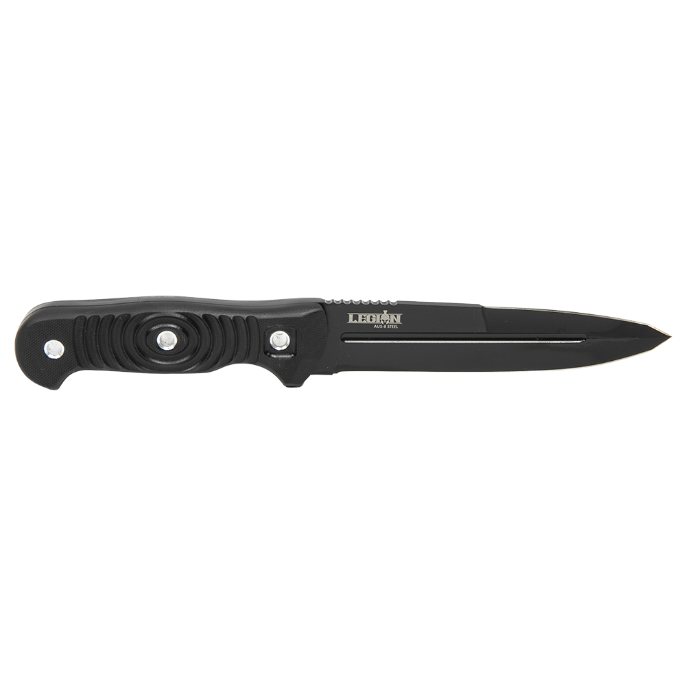 Нож Kizlyar Supreme Legion AUS-8 BT G10-BH Black (Black Titanium, G10 Black Handle, Black MOLLE Sheath). Фото №1