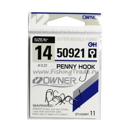Крючок Owner Penny Hook №14. Фото №1