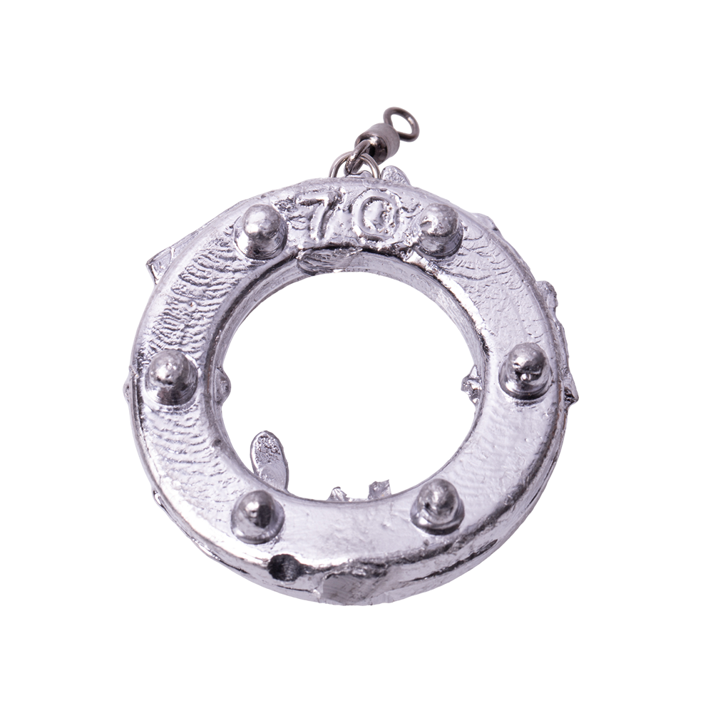 Груз "Кольцо" с шипами и ушком и вертлюгом 70гр. Фото №1