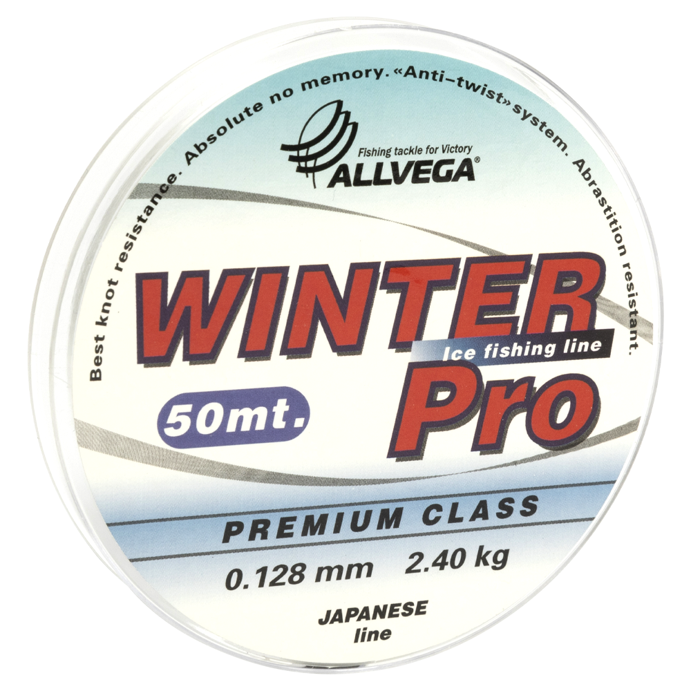 Леска ALLVEGA поводковая «Winter Pro» 50m 0.128mm (2.4кг) прозрачная (WPRO50128). Фото №2