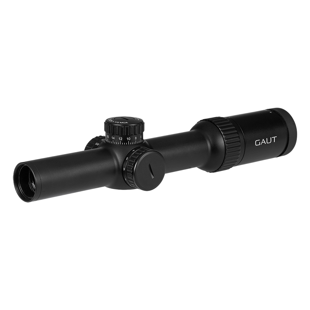 Прицел оптический Gaut  Obsidian 1-8x24, сетка X2, оптоволоконная подсветка (точка), 30мм, 1/2 МОА. Фото №3