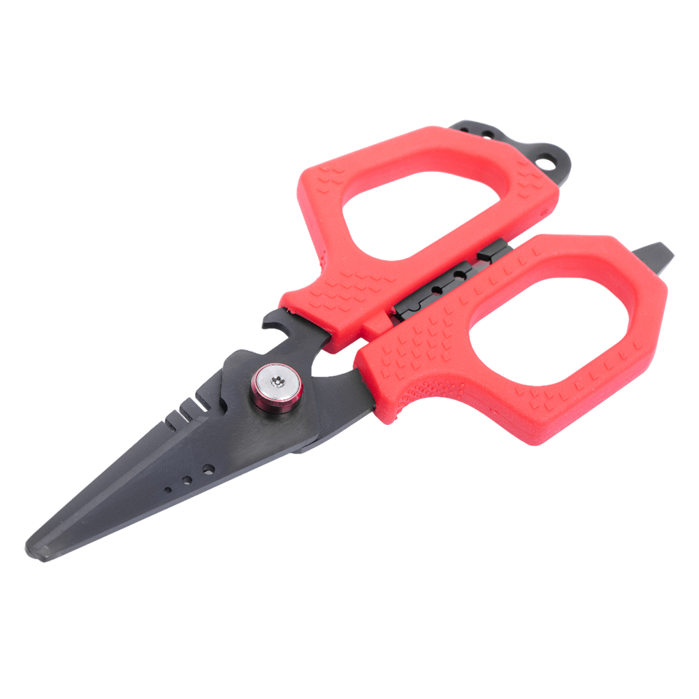 Ножницы рыболовные Kranch длина 16,2см, вес 97гр, цвет (красный). Фото №13