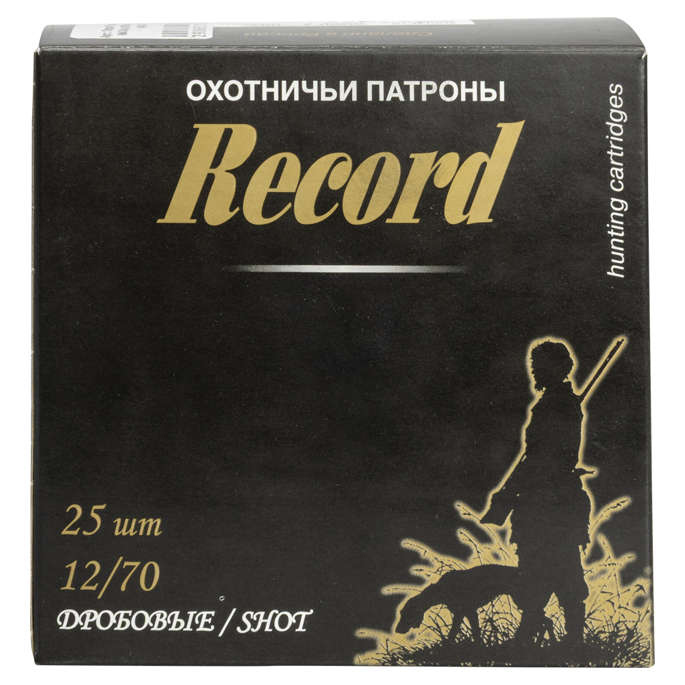 Патрон "Рекорд" (пластиковый контейнер) 12/70 №4 34 гр. NEW (пачка 25 шт, короб., 250). Фото №5