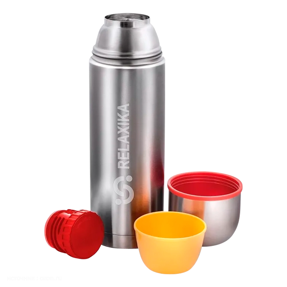 Термос Relaxika 102 в термочехле, стальной (1л). Фото №3