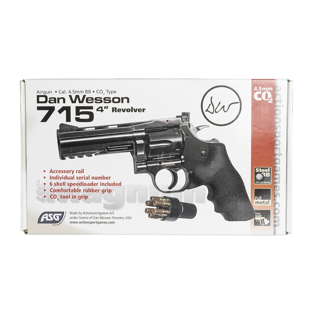 Револьвер пневматический ASG Dan Wesson 715 4" Steel grey, калибр 4,5 мм. Фото №3