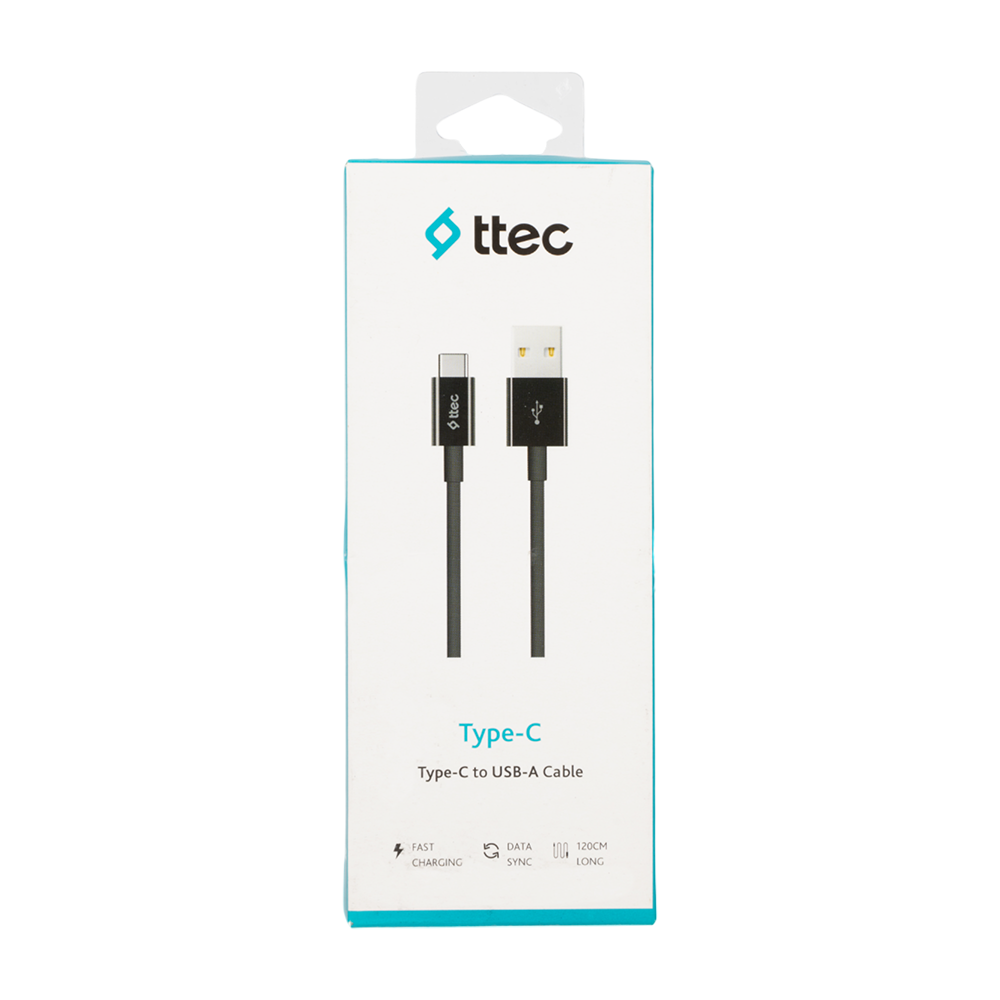 Кабель TTEC Type-C Черная оплетка 1,2м. Фото №1