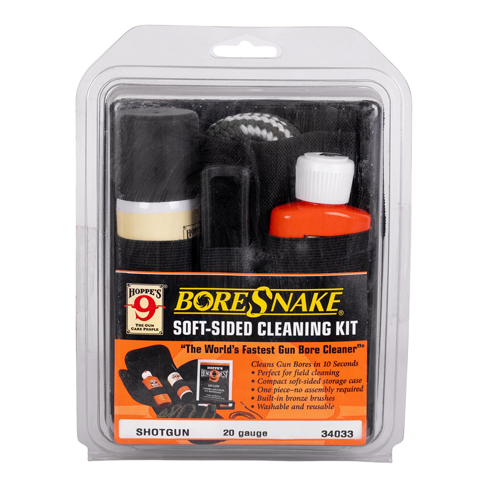 Набор "Hoppe's" для чистки оружия, змейка, чистящее средство "Hoppe's №9", масло, салфетки, калибр 20. Фото №1