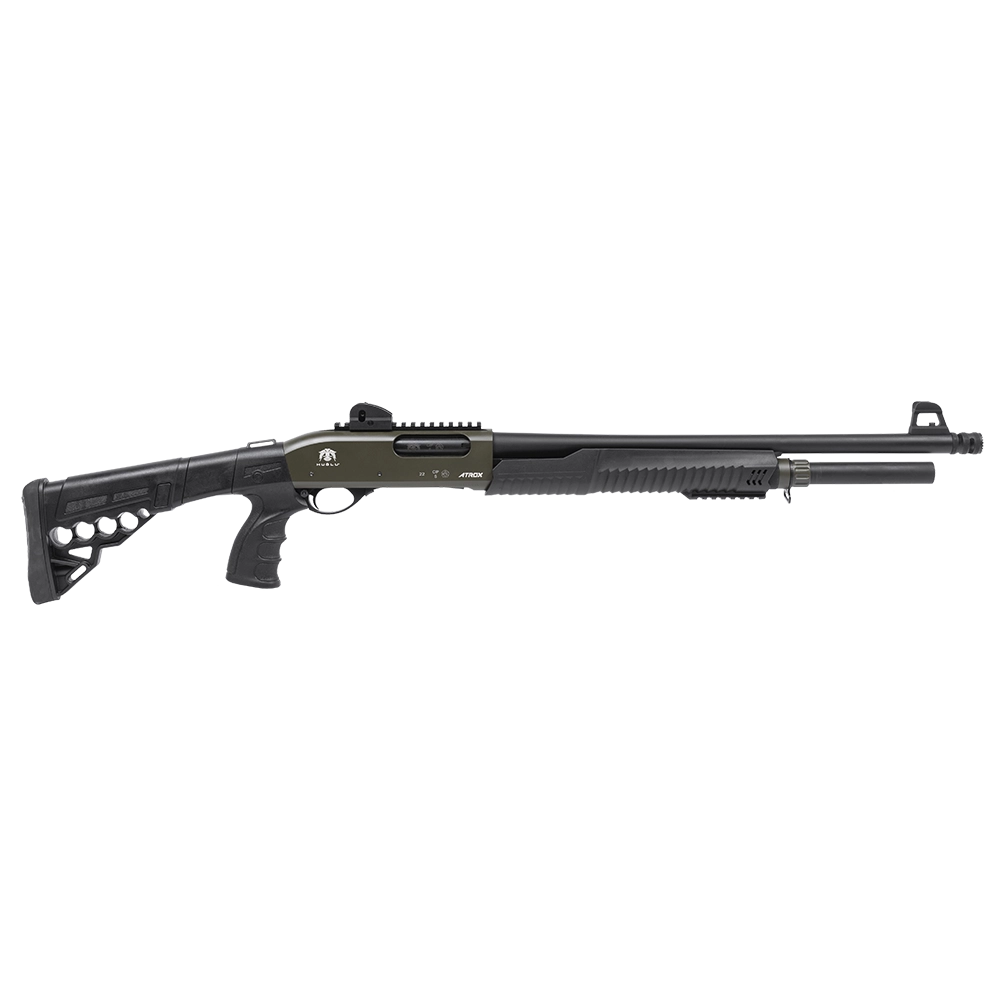 Ружье HUGLU ATROX TACTIC I KHAKI 12x76 PUMP SYNTHETIC, пистолетная рукоять, WEAVER, мушка, целик, ДТ, L510. Фото №1