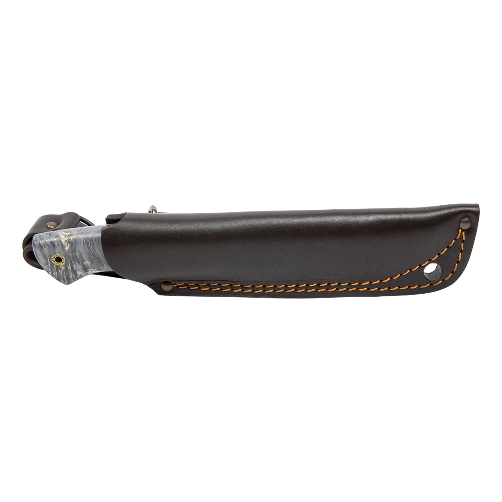 Нож МС Сокол, клинок М390, мельхиор ,зуб мамонта,стаб. кап клена. Фото №7