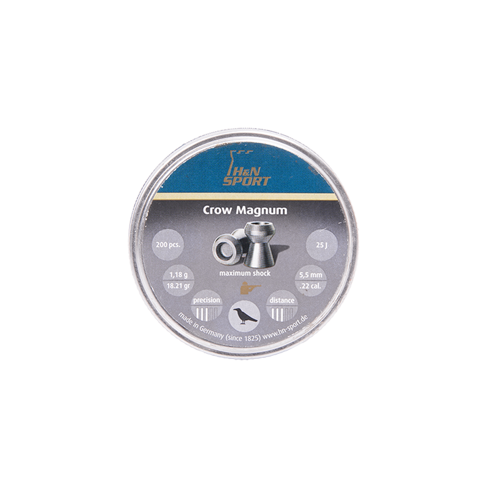 Пуля пневматическая "H&N Crow Magnum", 5,5 мм., 18,21 гран (200 шт.). Фото №1 Пуля пневматическая "H&N Crow Magnum", 5,5 мм., 18,21 гран (200 шт.). Фото №1