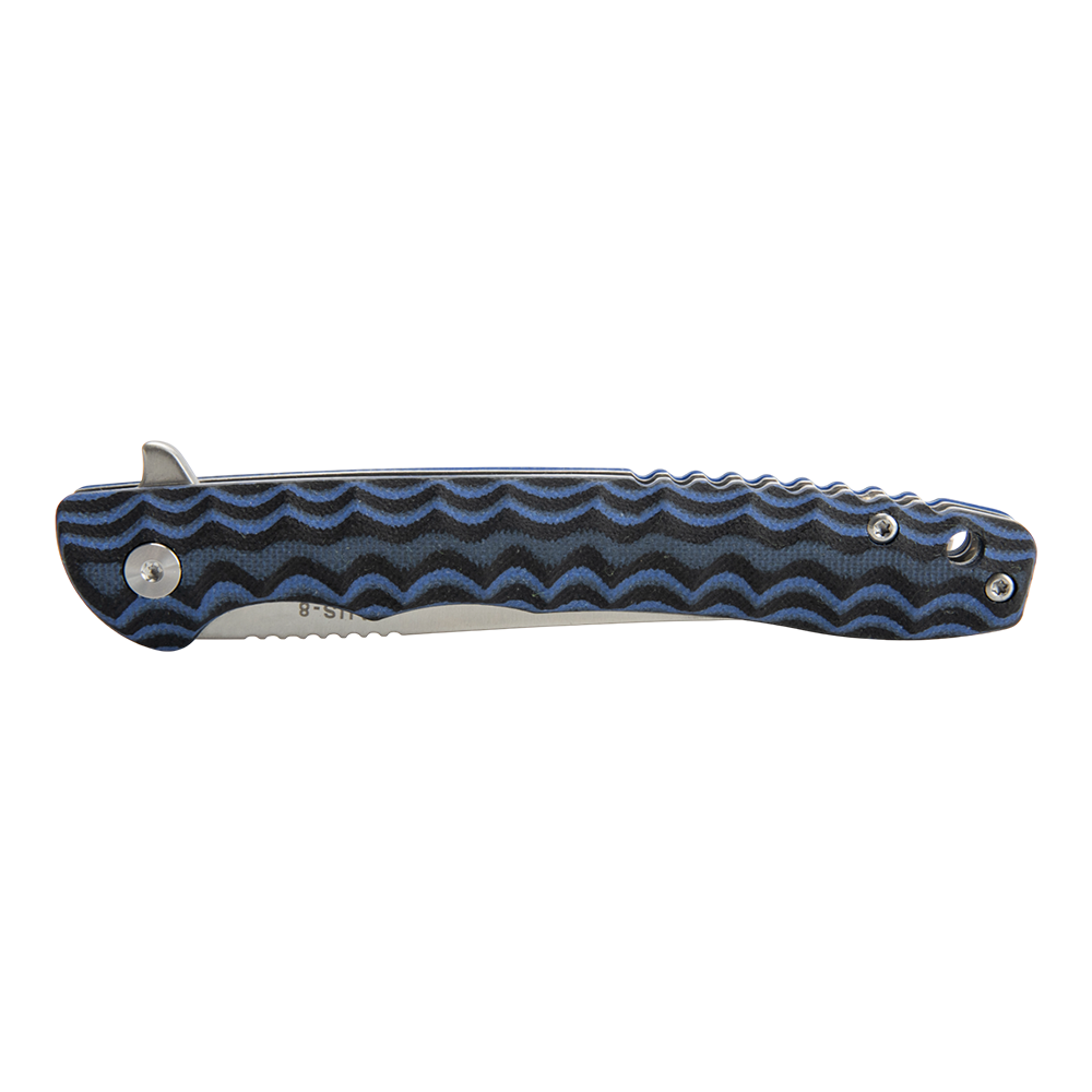 Нож складной Kranch BLB-195, клинок AUS8, рукоять G10 blue and black. Фото №3