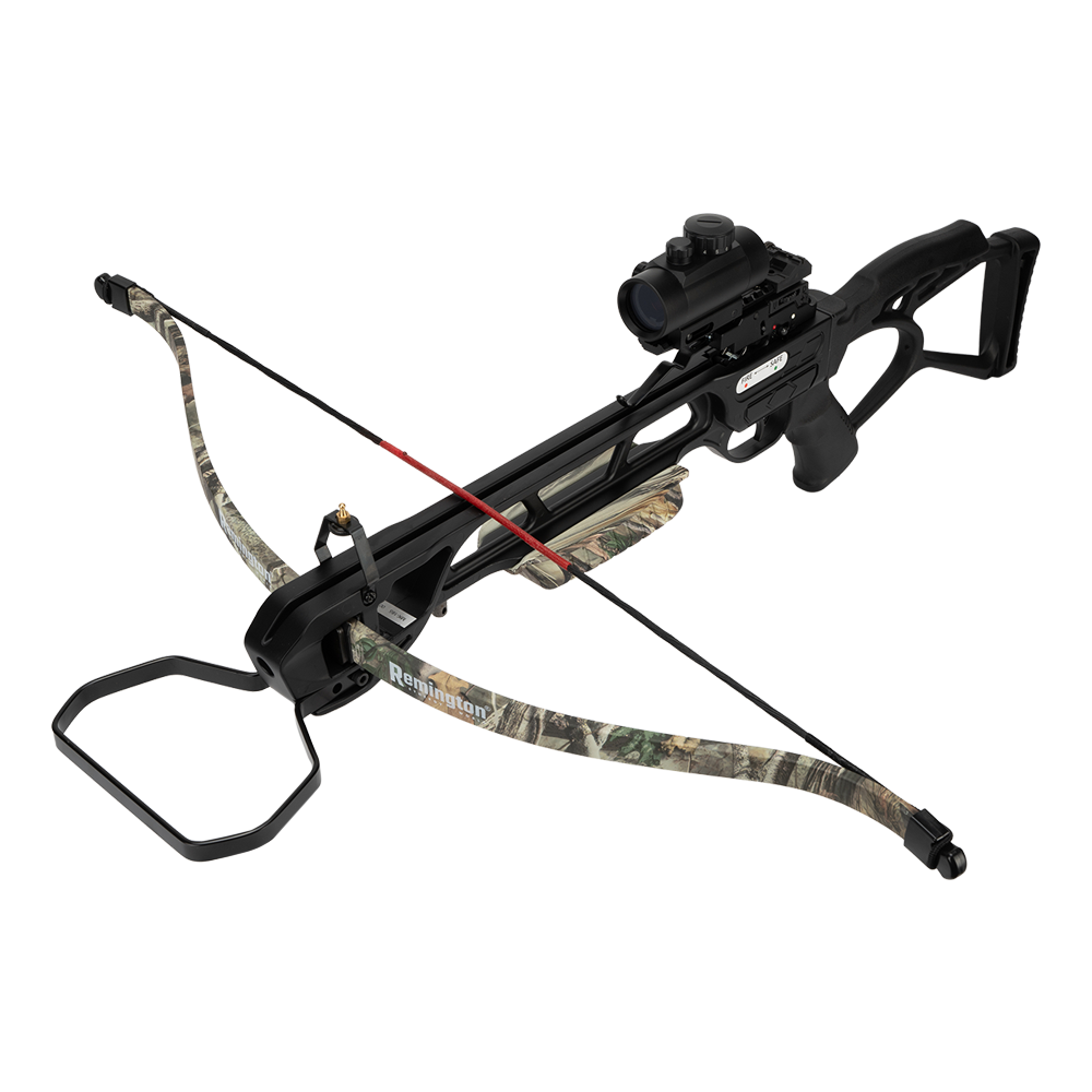 Арбалет рекурсивный Man Kung 185, forest camo, 4 стрелы, натяжитель, ремень, кивер. Фото №6