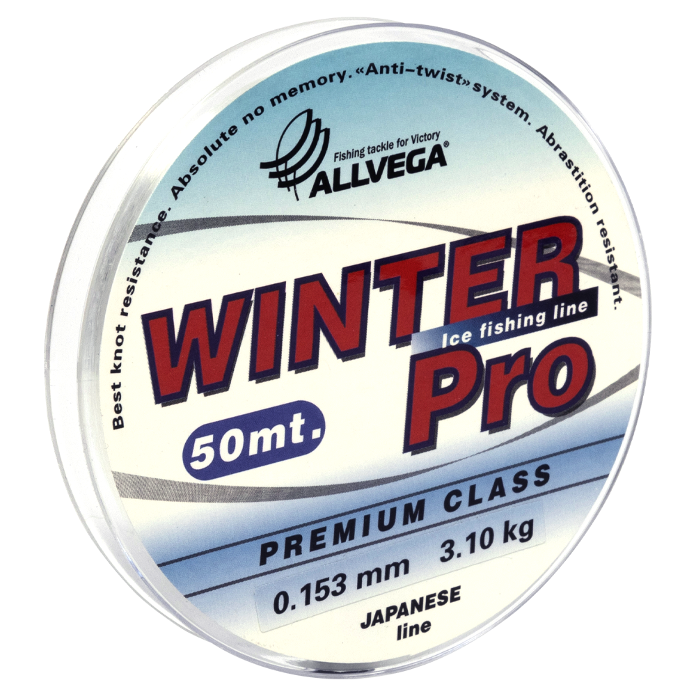Леска ALLVEGA поводковая «Winter Pro» 50m 0.153mm (3.1кг) прозрачная (WPRO50153). Фото №2