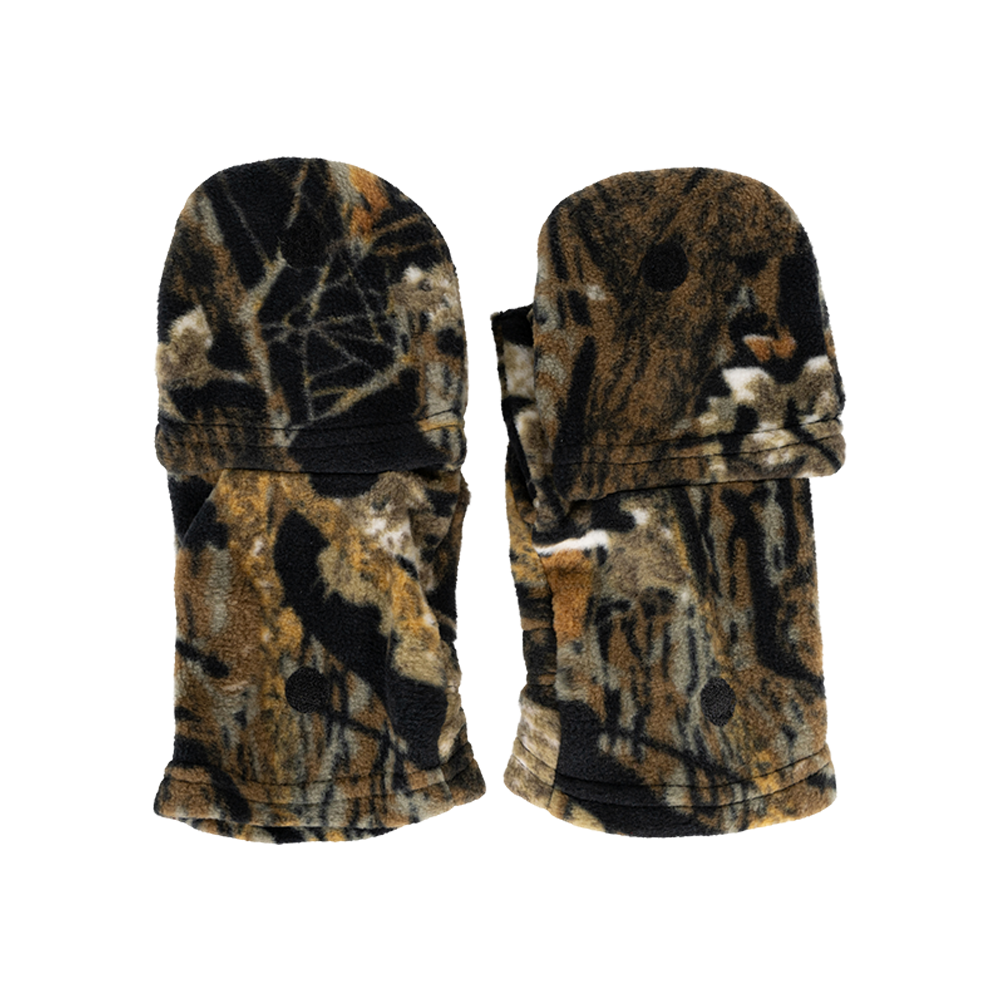 Перчатки охотника-рыбака утепленные (уп. 5шт) /флис/темный лес (30). Фото №1