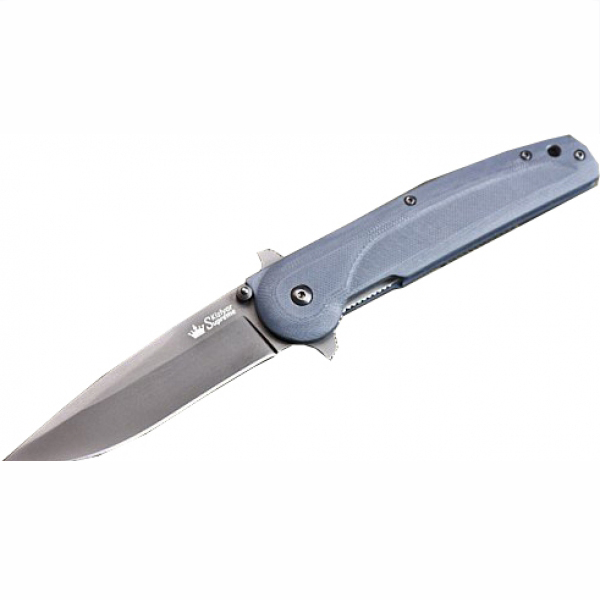 Складной нож Biker-X D2 GT (серый титан, серая рукоять). Фото №1