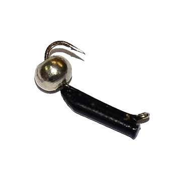 Мормышка вольфрамовая Trye Weight черная "Гвоздешарик" d1,5мм шарик, латунь-никель (10шт). Фото №2