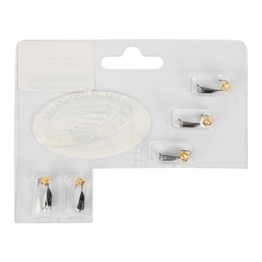 Мормышка вольфрамовая Зеленый мыс "Гвоздик с колпачком" 2,0мм, зефир золото (15шт. упак.). Фото №2