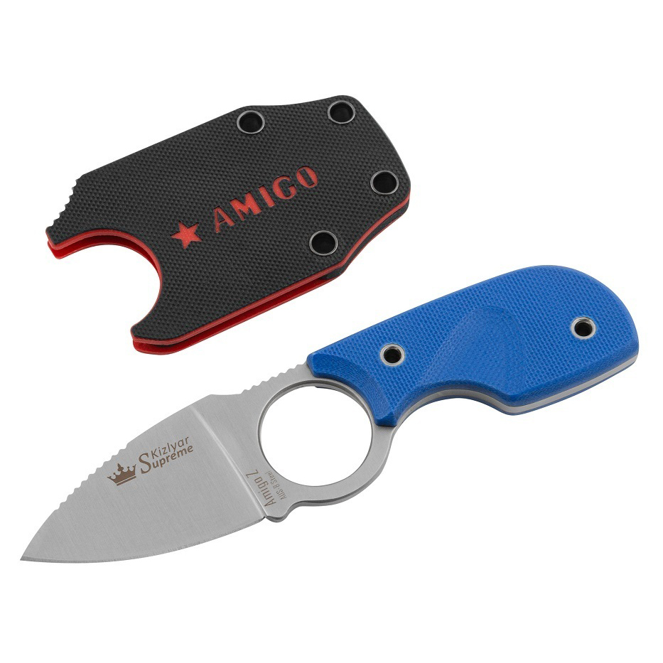 Нож Amigo-Z AUS-8 S (Сатин, синяя рукоять G10). Фото №2