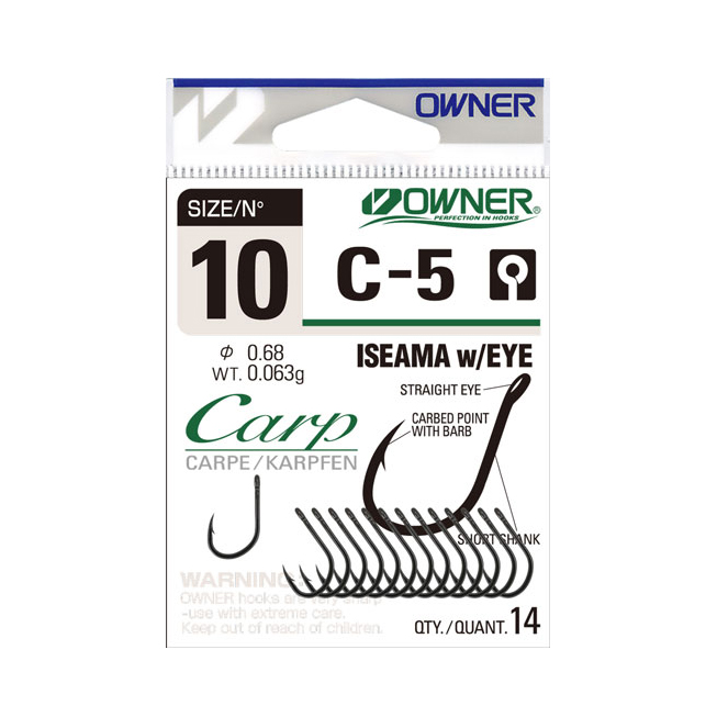 Крючок Owner Carp C-5 Iseama with Eye №6. Фото №2