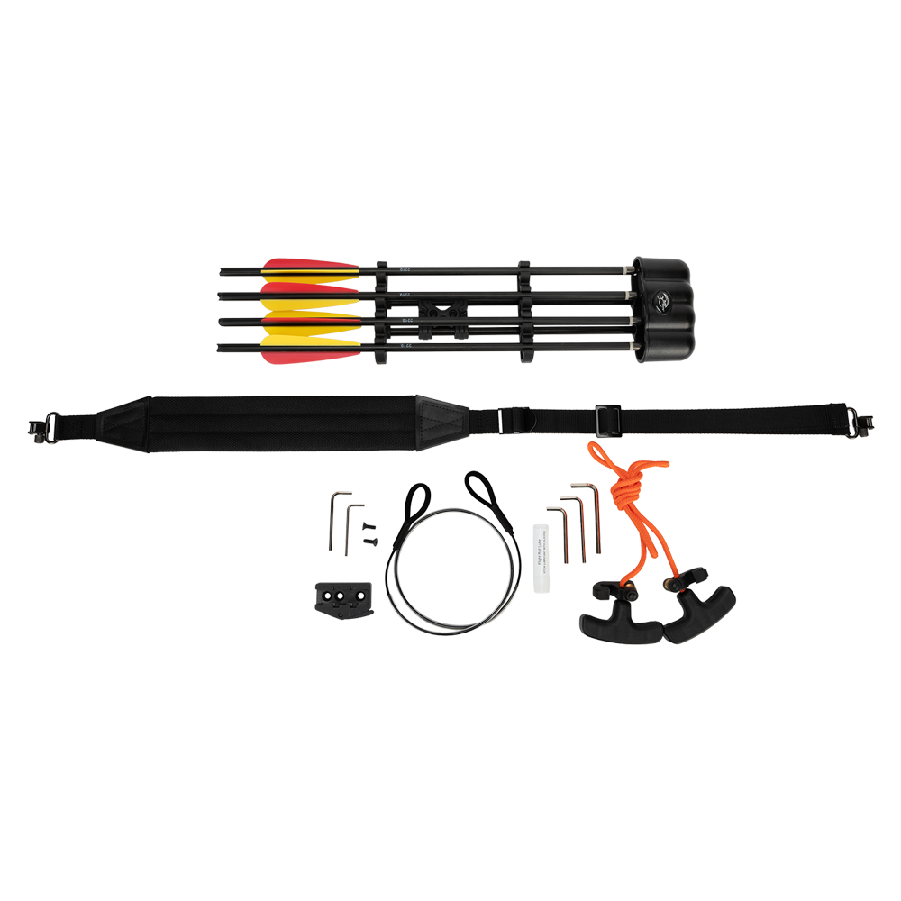 Арбалет рекурсивный Man Kung XB2, black, 4 стрелы, натяжитель, прицел, ремень, кивер. Фото №8