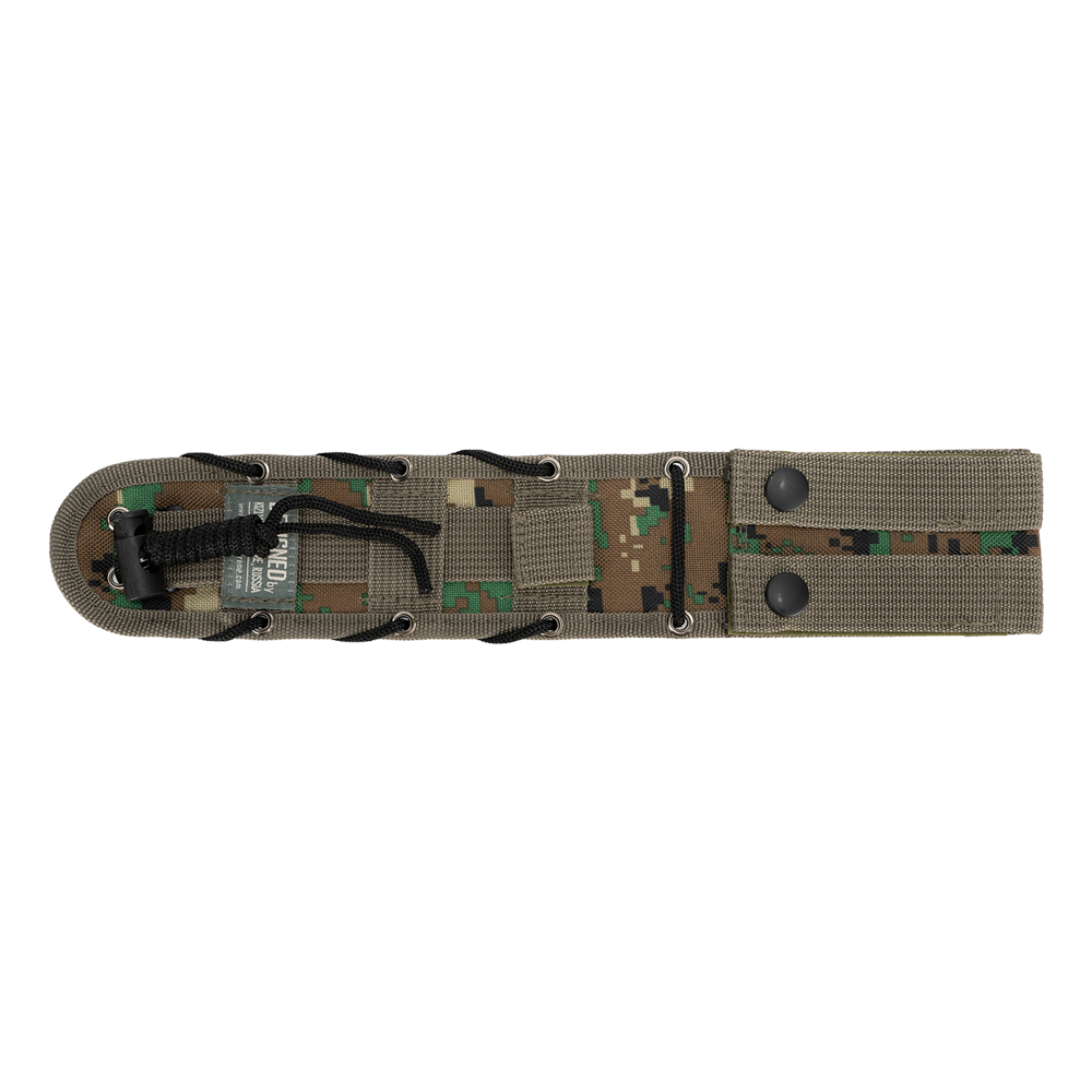 Нож Kizlyar Supreme Aggressor, AUS-8 SW BKH Camo (StoneWash, Black Kraton Handle, Camo Molle Sheath). Фото №3