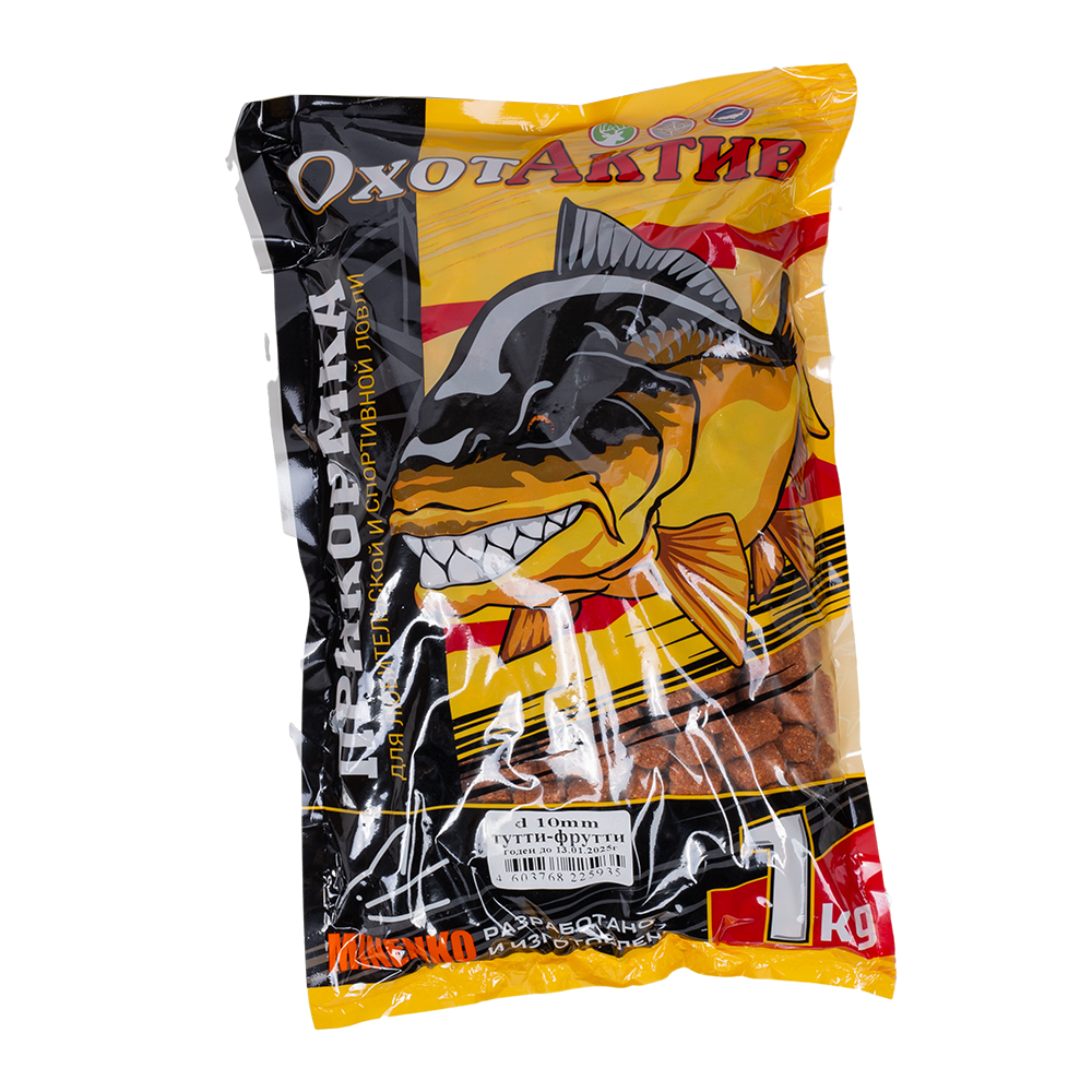 Гранулы «ОхотАктив» 10мм, Тутти-Фрутти (1кг) Classic. Фото №1