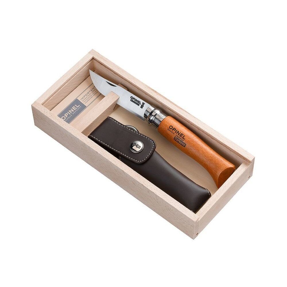 Нож "Opinel" n 8, углеродистая сталь, с чехлом, в дерев. коробке. Фото №1 Нож "Opinel" n 8, углеродистая сталь, с чехлом, в дерев. коробке. Фото №1