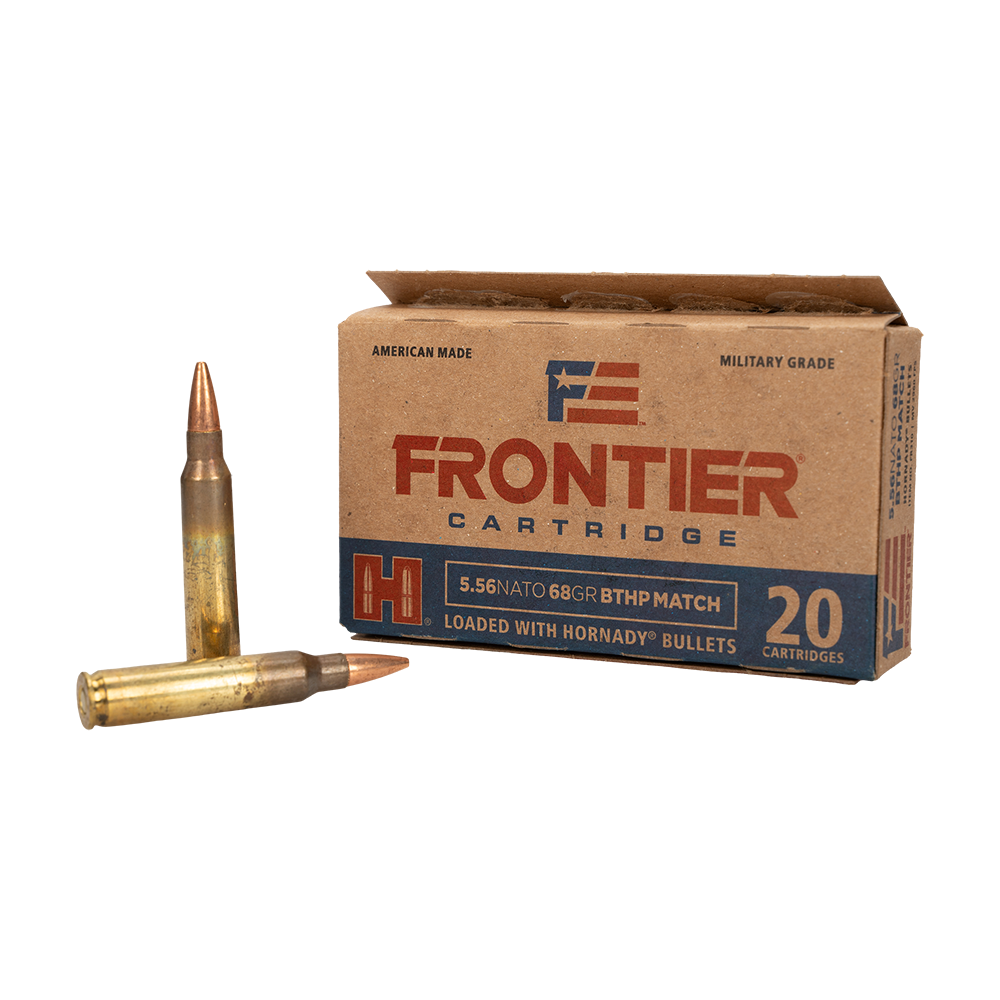 Патрон нарезной HORNADY Frontier кал. 5.56 (223 REM) GR BTHP MATCH 4.4 гр./ 68 gr. (в пачке 20 шт). Фото №3