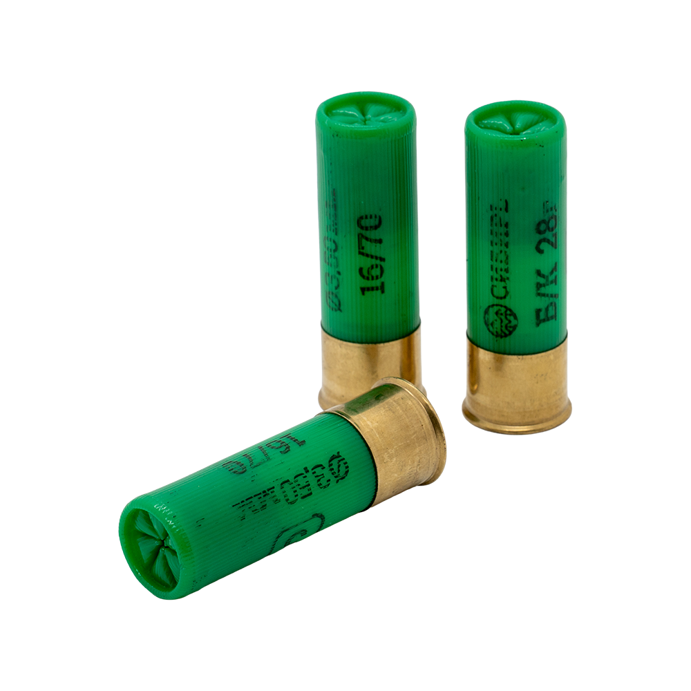 Патрон СИБИРЬ 1670 охотничий дробовой 28г №3 (бесконтейнерный) (пачка 25 шт) (в коробке 250шт). Фото №2