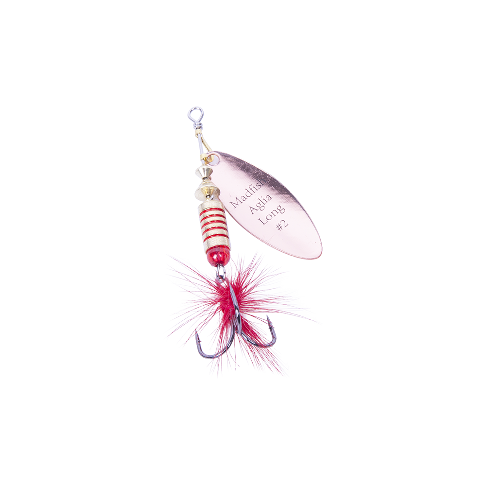 Блесна вращающаяся MADFISH Aglia Long №2, 7гр, цвет (Copper-red-dot). Фото №4