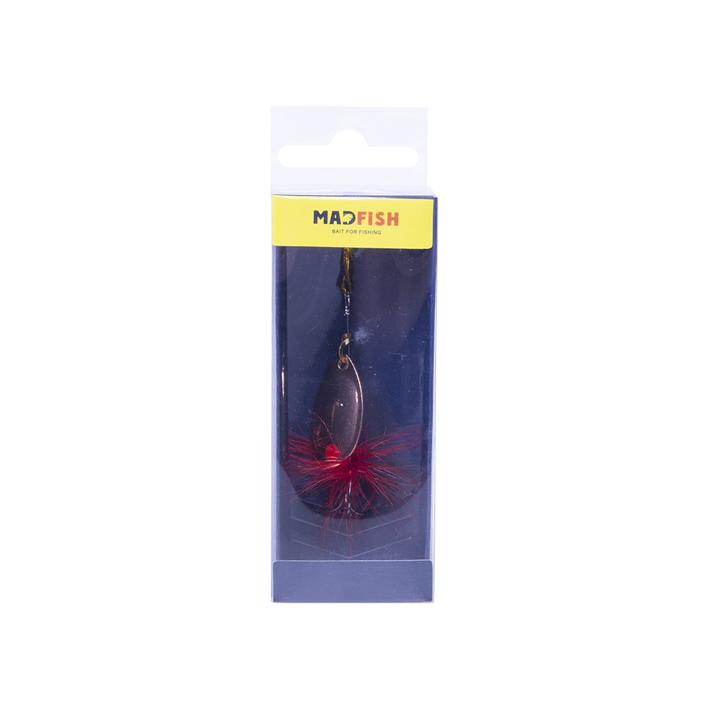 Блесна вращающаяся MADFISH Aglia №2, 4,5гр, цвет (Copper-red-dot). Фото №1