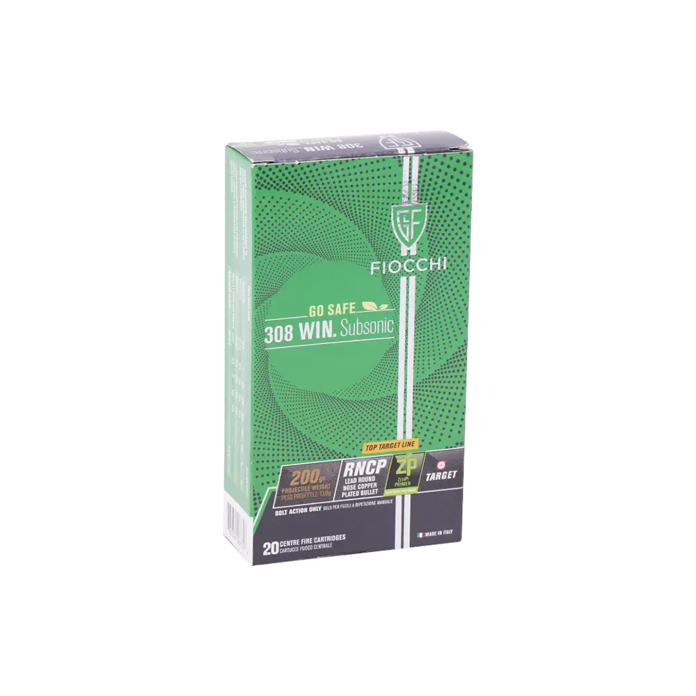 Патрон нарезной FIOCCHI калибр 308 WIN Subsonic RNCP 13 гр. 200 grn. (в пачке 20 шт.). Фото №1 Патрон нарезной FIOCCHI калибр 308 WIN Subsonic RNCP 13 гр. 200 grn. (в пачке 20 шт.). Фото №1