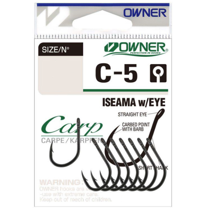 Крючок Owner Carp C-5 Iseama with Eye №4 (10шт). Фото №1