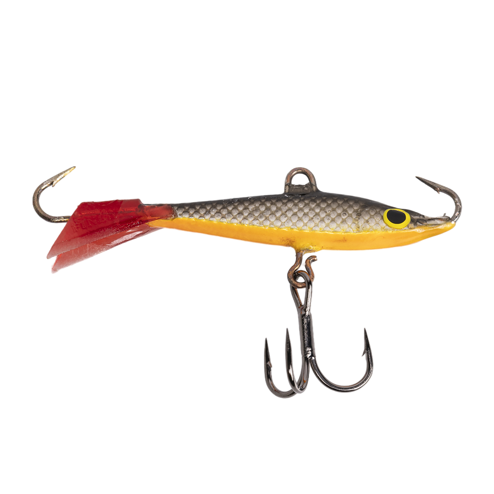 Балансир Kuusamo Tasapaino 50мм, 7гр, цвет (BL/S/FO-R) с тройником. Фото №1