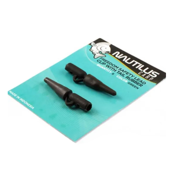 Клипса безопасная Nautilus Freedom Safety Lead Clip With Tail Rubber Brown. Фото №1