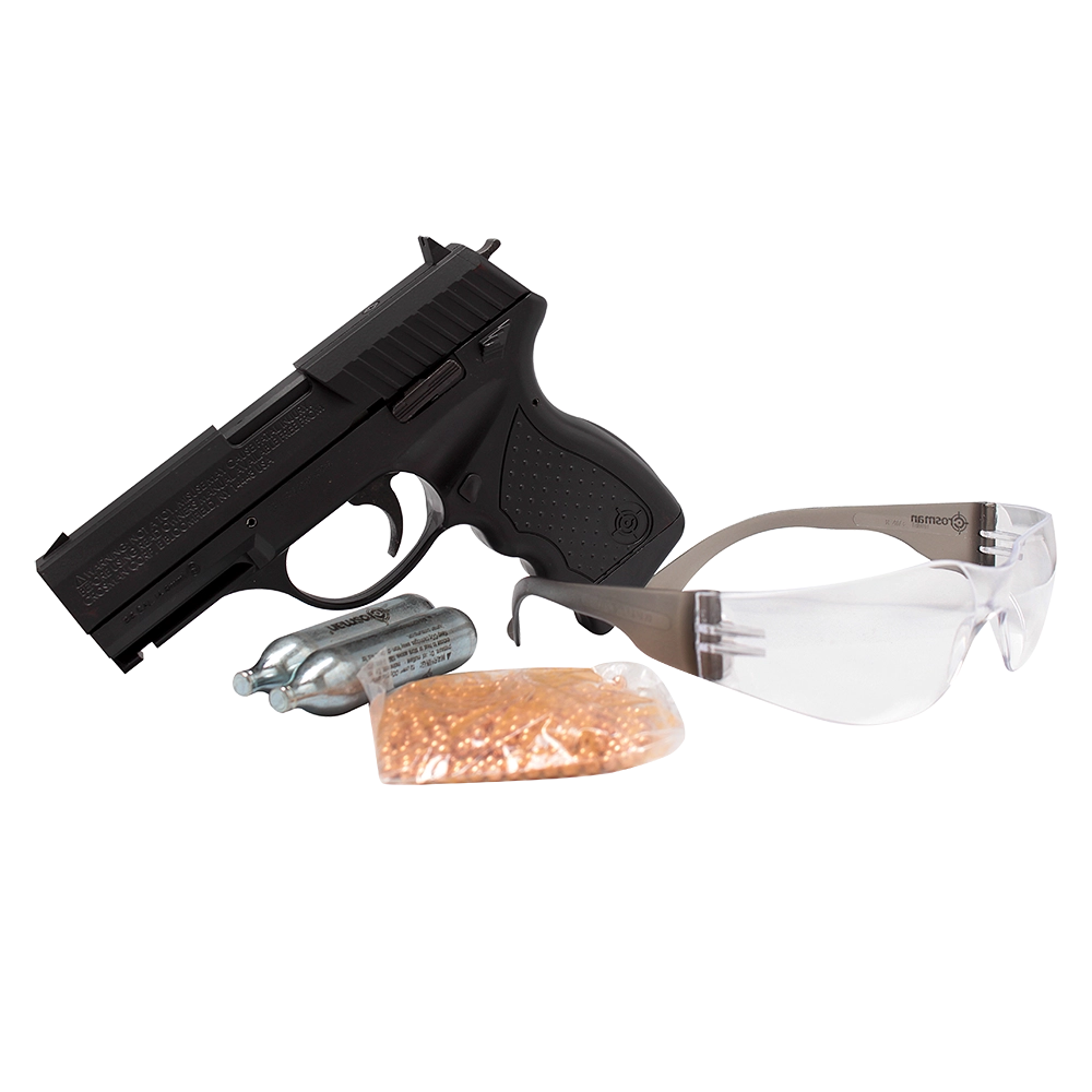 Пистолет пневматический Crosman PRO77 Kit (blowback, пули+очки+2баллончика), калибр 4,5 мм. Фото №5