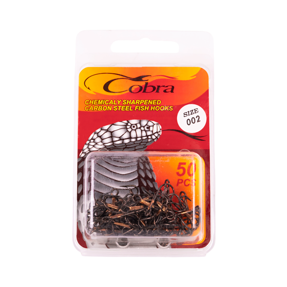 Крючки-двойники Cobra серия 2079 размер 002 50шт. Фото №1