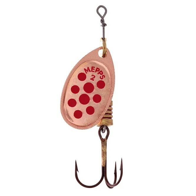 Блесна вращающаяся Mepps AGLIA PTS, 2, Gold/red dots. Фото №2