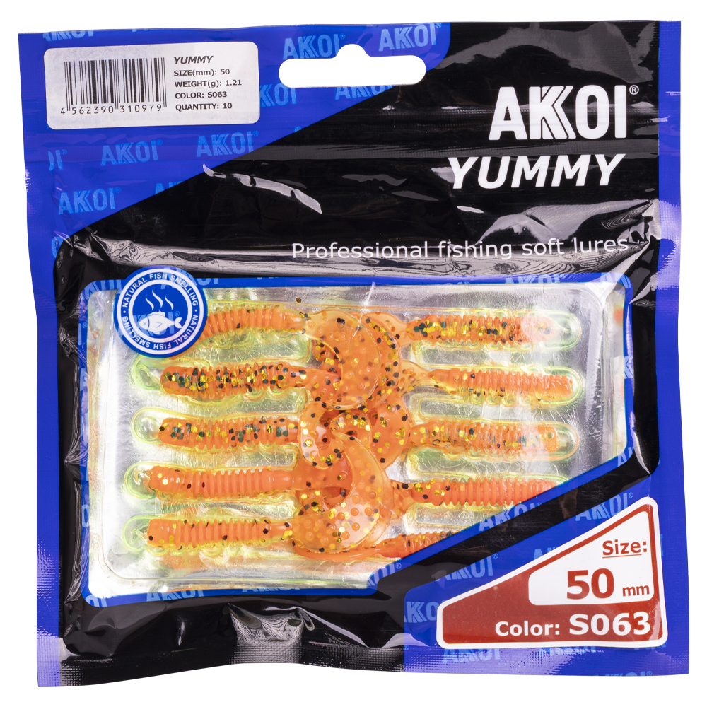 Приманка AKKOI Yummy (твистер) 50 S063 (уп. 10/6шт). Фото №3 Приманка AKKOI Yummy (твистер) 50 S063 (уп. 10/6шт). Фото №3