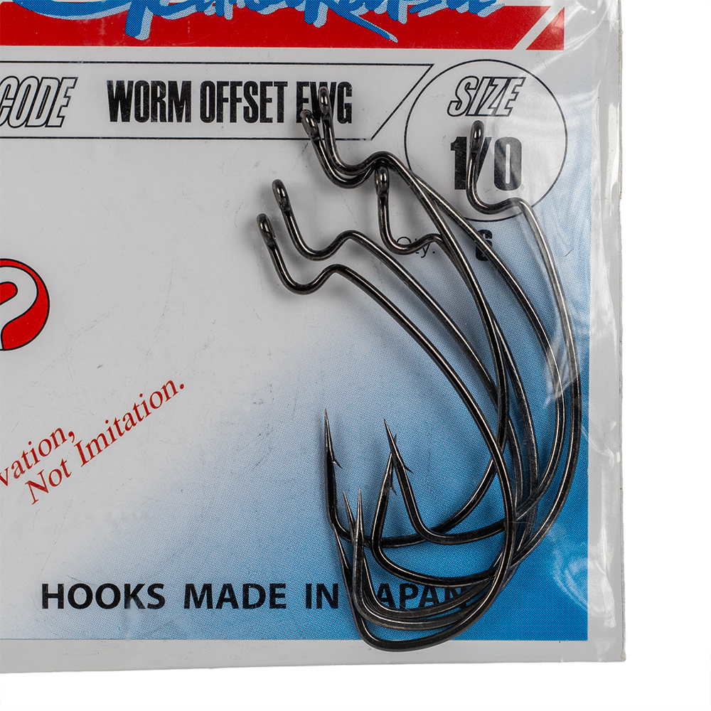 Крючок Gamakatsu Hook Worm Offset EWG Black №1/0. Фото №2
