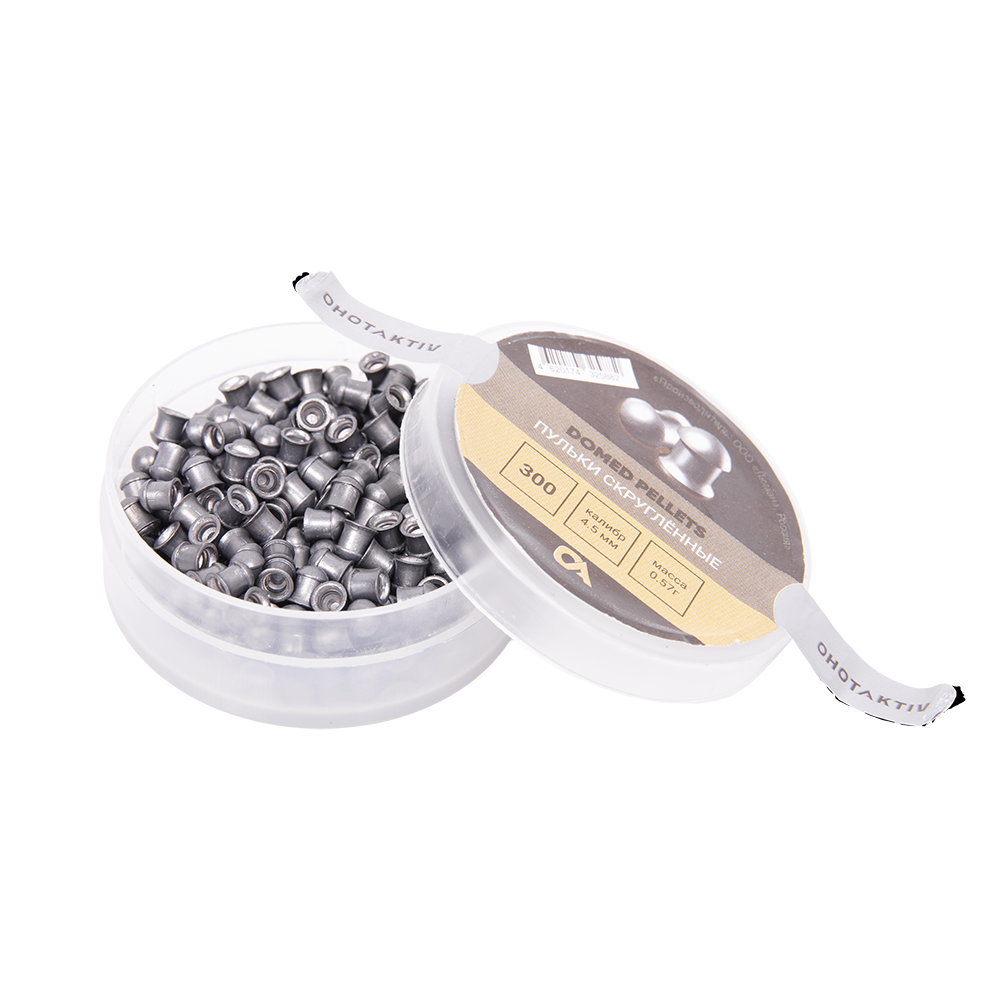 Пуля пневматическая ОхотАктив "Domed pellets", 0,57 г. 4,5 мм. (300 шт.) (60 в упаковке). Фото №2 Пуля пневматическая ОхотАктив "Domed pellets", 0,57 г. 4,5 мм. (300 шт.) (60 в упаковке). Фото №2
