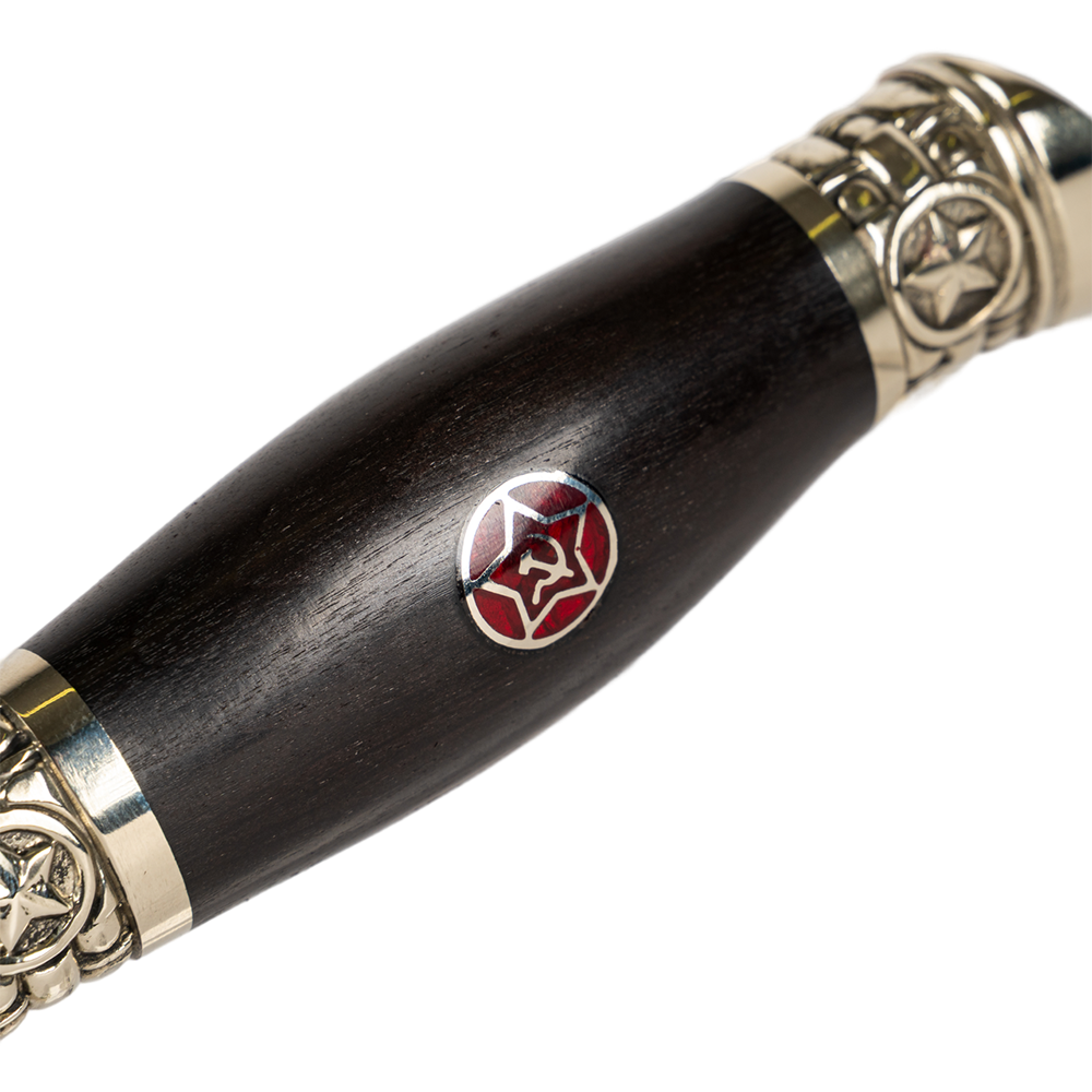 Нож МС Разведчик, клинок кованый, ст. Х12МФ, рукоять граб, литье, звезда. Фото №8