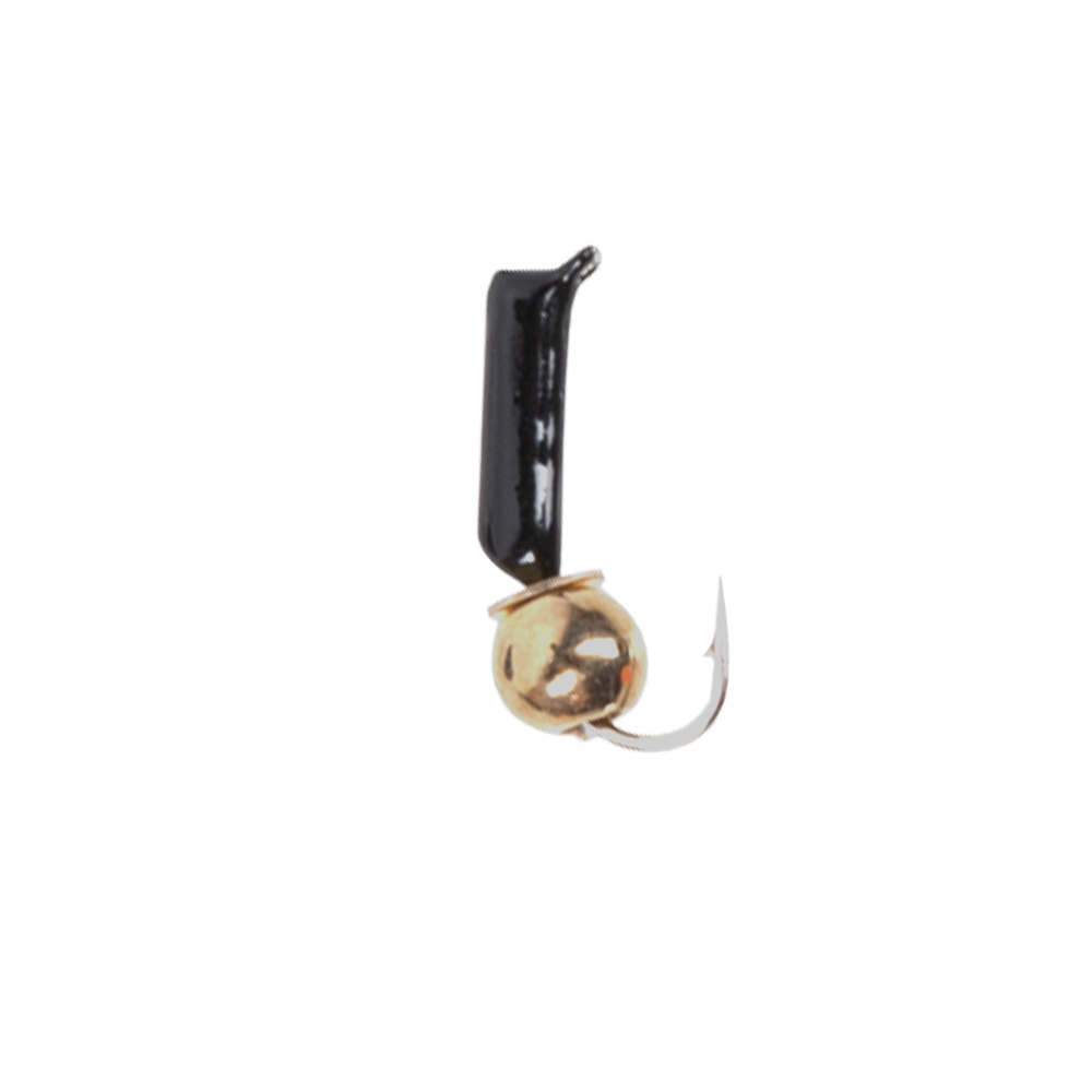 Мормышка вольфрамовая Trye Weight черная "Гвоздешарик" d1,5мм шарик, латунь (10шт). Фото №2