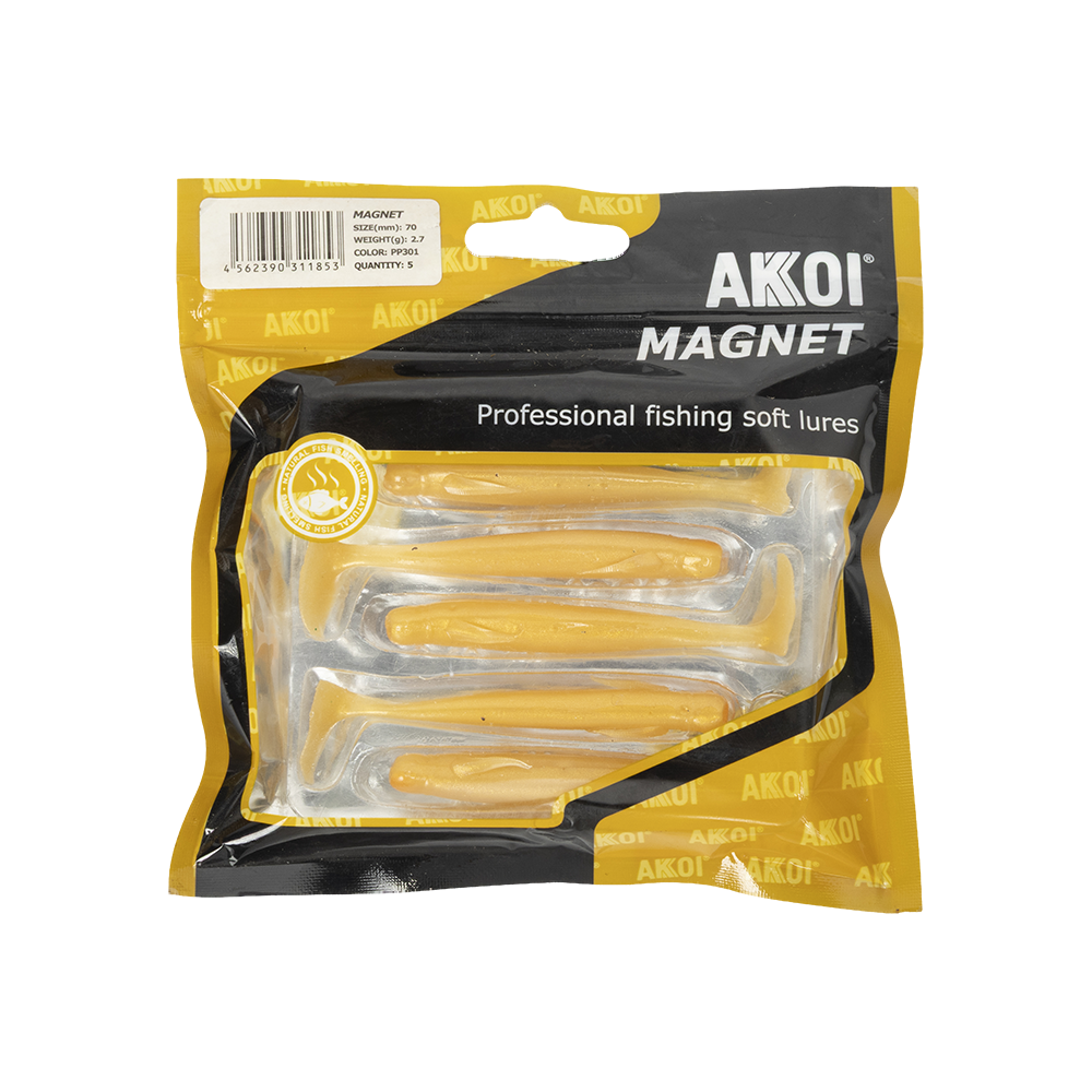 Съедобная резина виброхвост AKKOI Magnet 70 PP301. Фото №1
