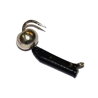 Мормышка вольфрамовая Trye Weight черная "Гвоздешарик" d2,0мм кошачий глаз, серый (10шт). Фото №2