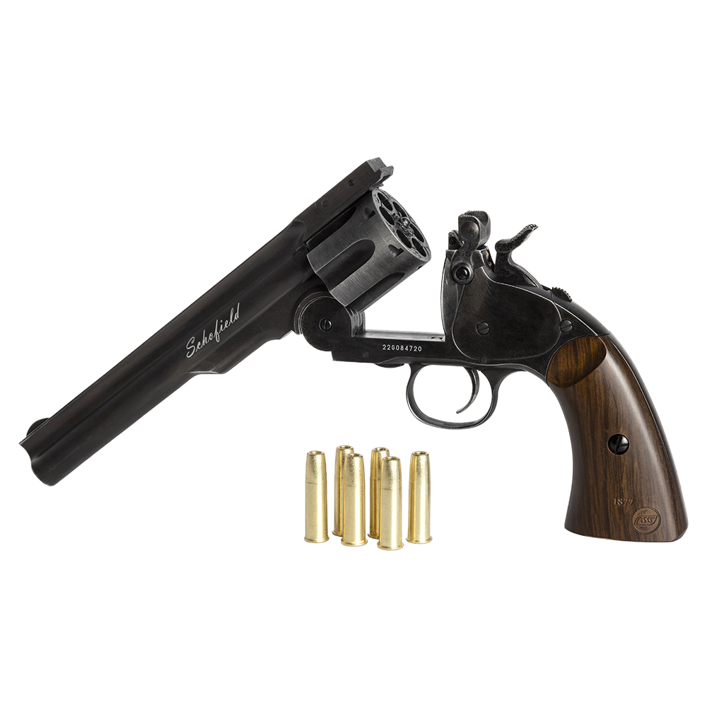 Револьвер пневматический ASG Schofield 6" Aging black, калибр 4,5 мм. Фото №8