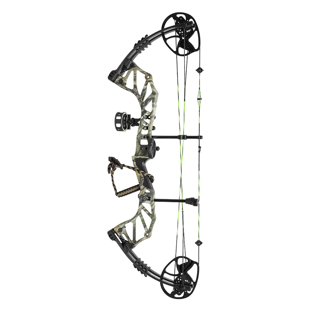 Лук Man Kung CBA5 Thorns, блочный, forest camo, 30-60 lbs, прицел, пипсайт, полка, релиз, стабилизатор. Фото №1