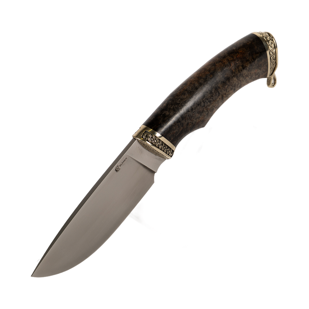 Нож МС "Разделочный", сталь ELMAX, литье, рукоять стабилизированная карельская береза. Фото №5