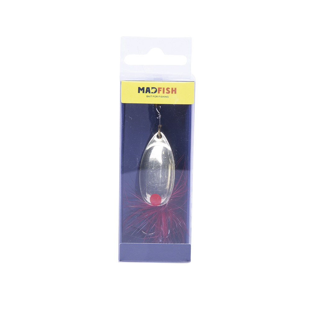 Блесна вращающаяся MADFISH Aglia №4, 9гр, цвет (Gold-red-dot). Фото №1